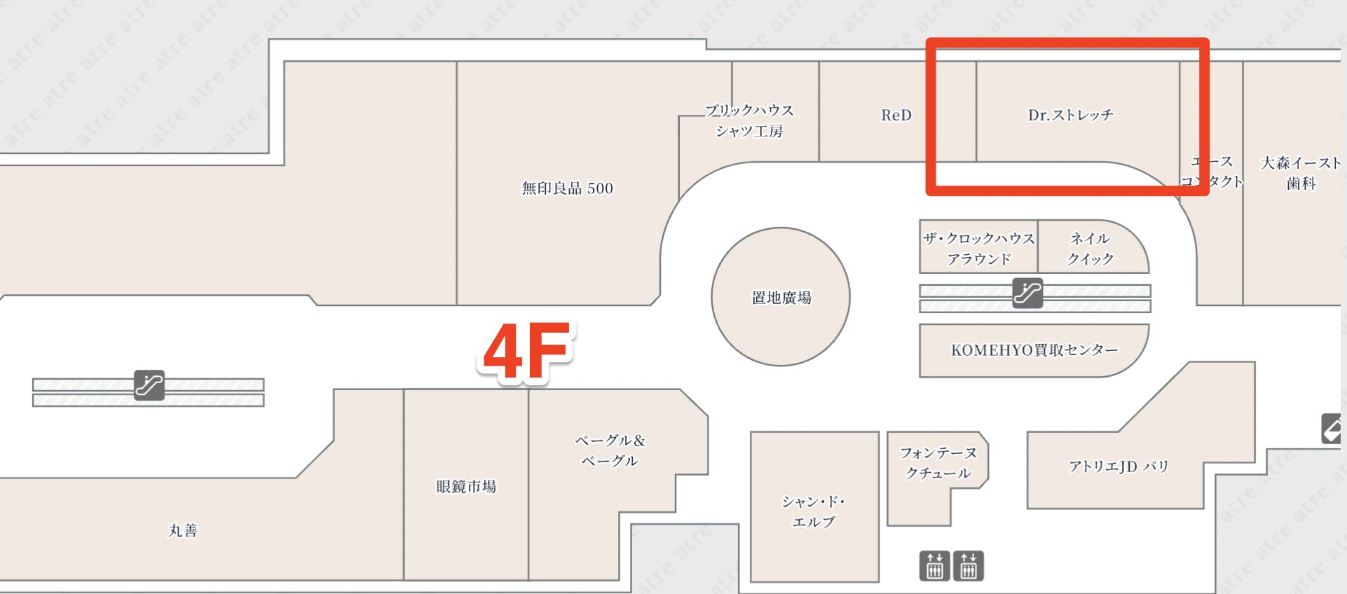 ドクターストレッチアトレ大森店のフロアガイド